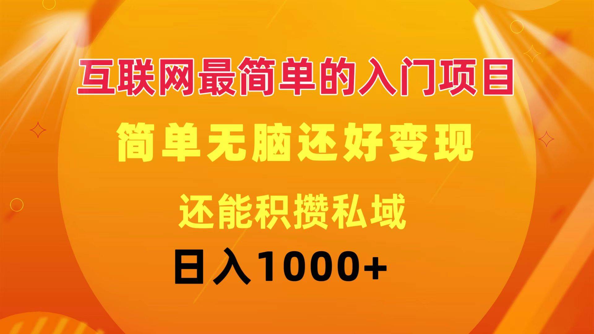 🚀💡【互联网变现入门】🎯🌟 互联网最简单的入门项目，无脑操作日入1000+！