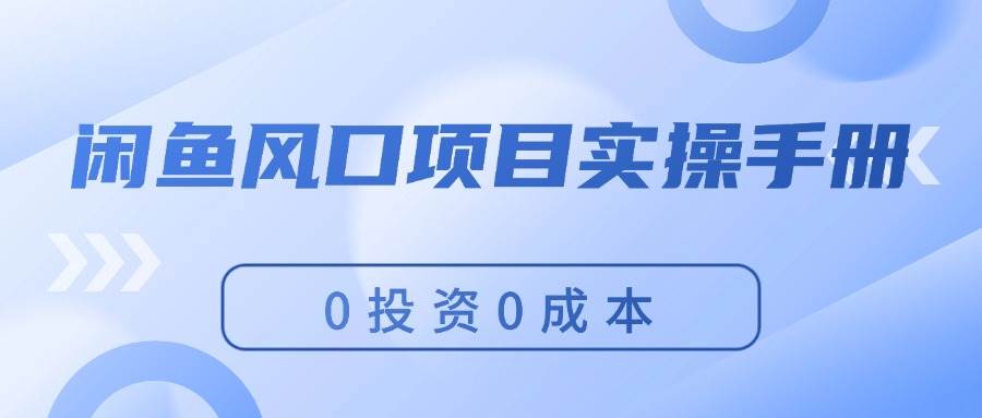 🚀🎏【闲鱼风口项目】💼🌟 零成本月入过万，闲鱼实操手册，新手必看！